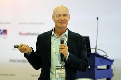 DUBAI , UNITED ARAB EMIRATES , December 5  ��� 2018 :- Thomas Edelmann , Founder & Managing Director, RoadSafety UAE speaking during the Gulf Traffic conference held at Dubai World Trade Centre in Dubai. ( Pawan Singh / The National ) For News. Story by Patrick