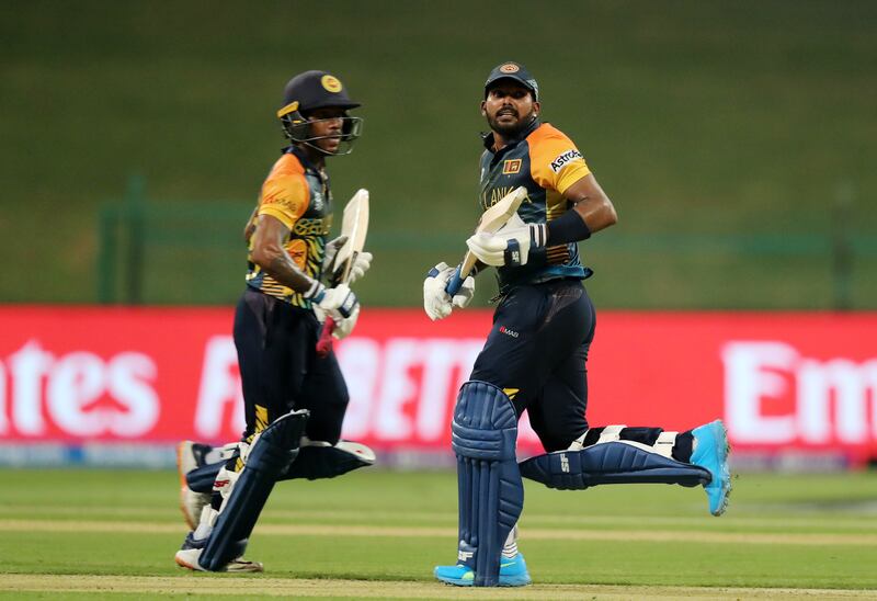 Sri Lanka's Wanindu Hasaranga, right, and Pathum Nissanka scored match-winning fifties. Chris Whiteoak / The National
