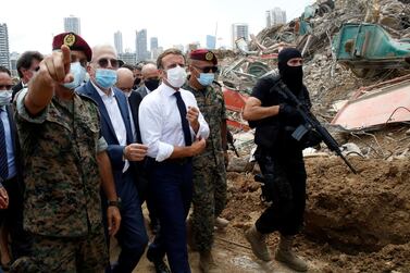 French President Emmanuel Macron visited Beirut in the aftermath of the port explosion on August 4, 2020. Reuters