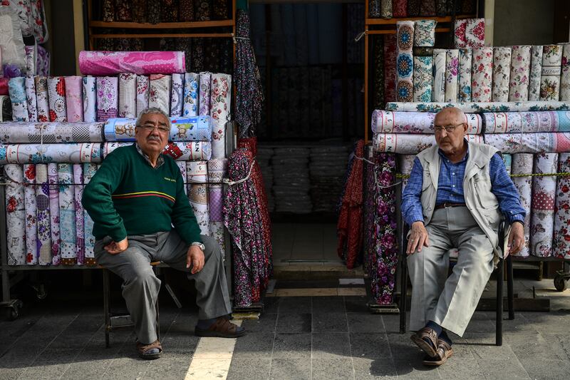 Syrian merchants in Gaziantep, Turkey, in May 2018. AFP 