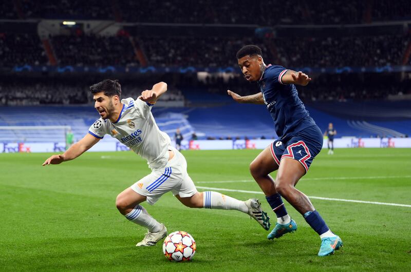 Presnel Kimpembe - 6: France defender was solid at back and was rarely troubled in first half. Called on to tidy up when Ansensio threatened just after break but was booked late on as game slipped away from PSG. Getty