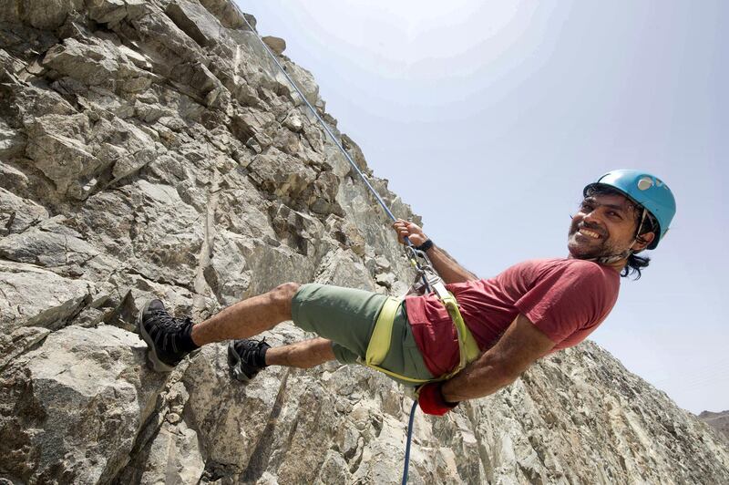 Fujairah, United Arab Emirates - Saeed Al Memari first Emirati to climb Everest eight years ago and scaled Everest twice has launched a government adventure centre with hiking and bike trails in Fujairah as part of an effort to regulate outdoor activities in the emirate.  Ruel Pableo for The National 