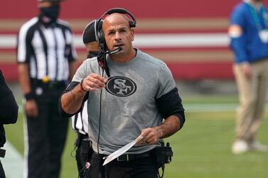 Robert Saleh during an NFL football game in Santa Clara, California, September 13, 2020. AP 