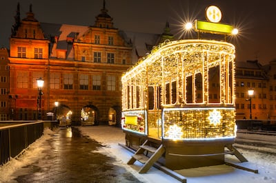 Gdansk's Christmas fair offers a romantic setting in Poland. Getty