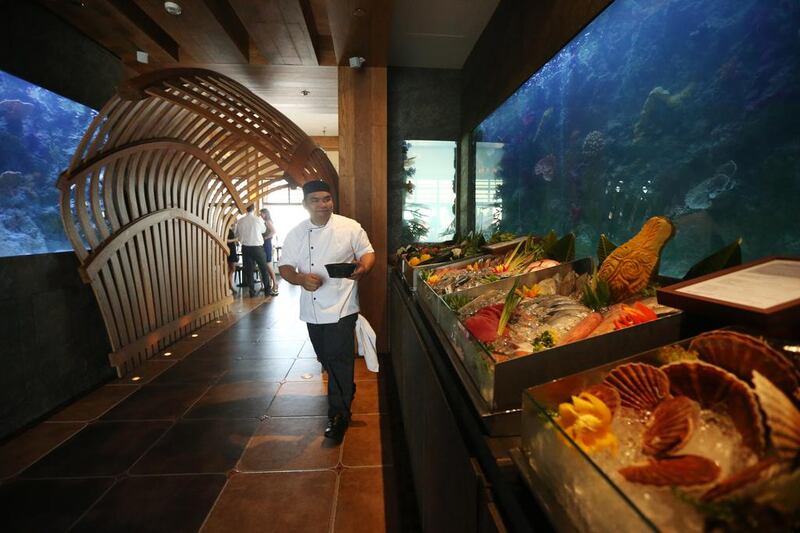 The seafood restaurant Aquarium at Yas Marina. Fatima Al Marzooqi / The National