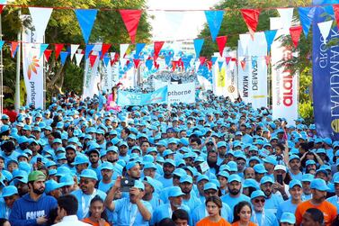 A huge community turnout in Zabeel Park for the beat diabetes annual walk in cooperation with Landmark Group. Courtesy: Dubai Health Authority 