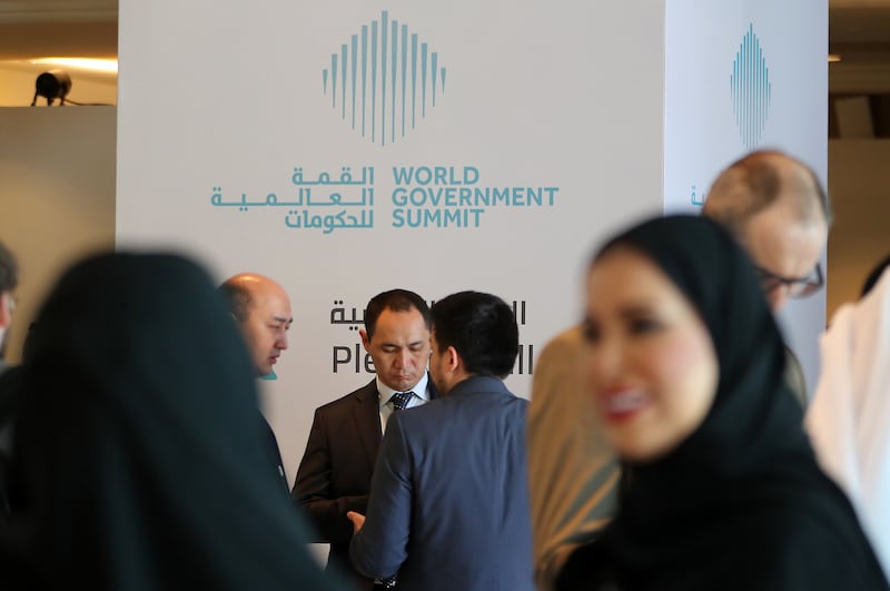 Delegates at the World Government Summit held at Madinat Jumeirah in Dubai. Pawan Singh / The National
