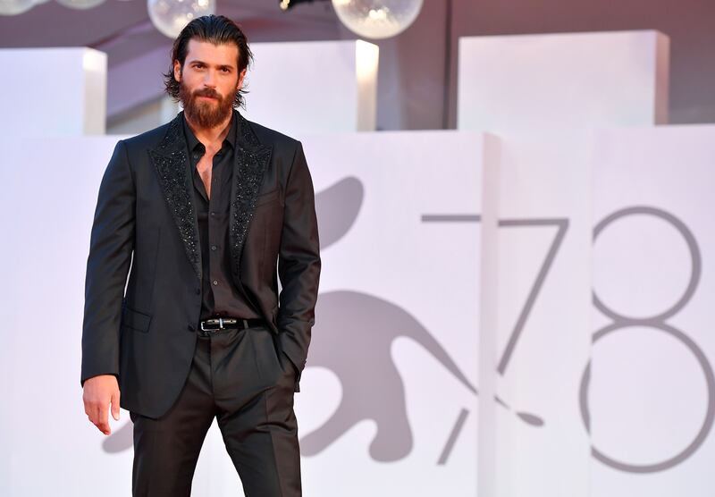 Turkish actor Can Yaman arrives for the premiere of 'Lost Illusions' during the 78th annual Venice International Film Festival on September 5, 2021. EPA