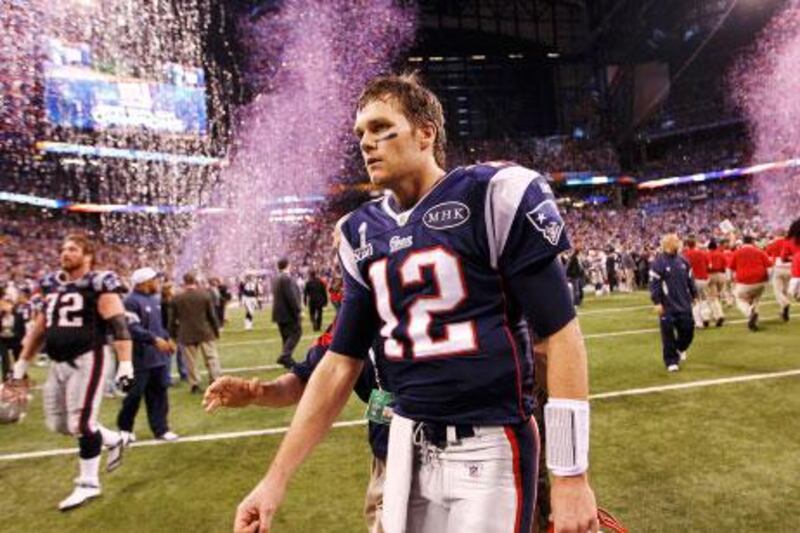 New England Patriots quarterback Tom Brady leaves the field after their loss to the New York Giants