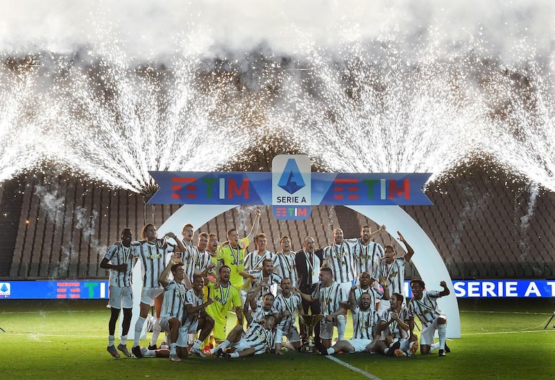 Juventus players celebrate. EPA