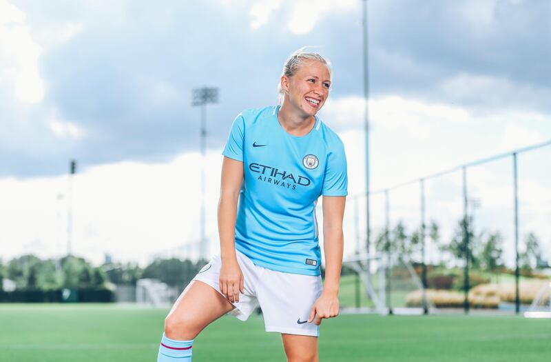 Manchester City Women's German striker Pauline Bremer is in line to make her Women's Super League debut this weekend against Yeovil. Courtesy Manchester City FC