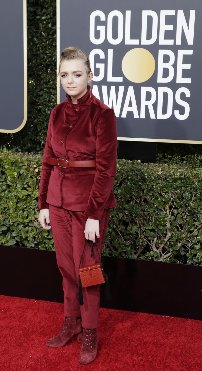 epa07266409 Elsie Fisher arrives for the 76th annual Golden Globe Awards ceremony at the Beverly Hilton Hotel, in Beverly Hills, California, USA, 06 January 2019.  EPA-EFE/MIKE NELSON