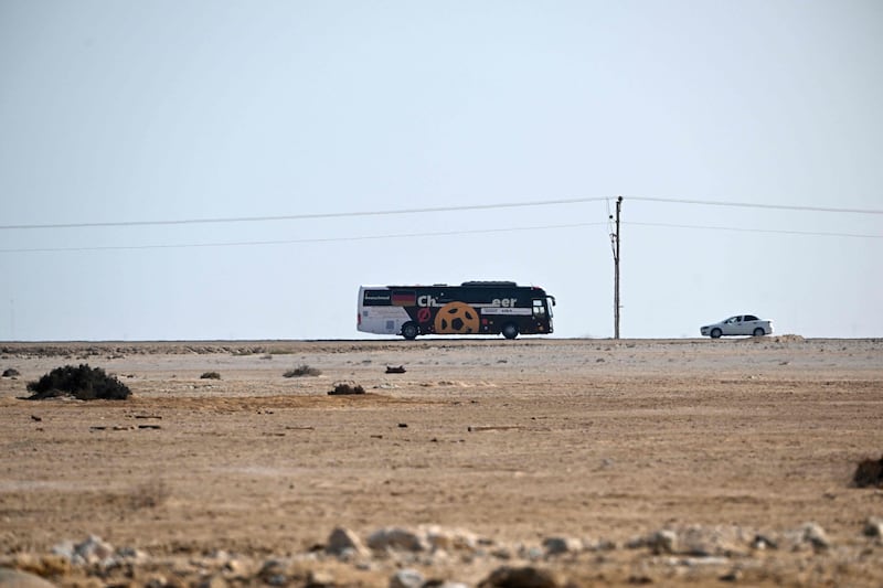 The German national football team leaves its base camp in Al Shamal, north of Doha. AFP
