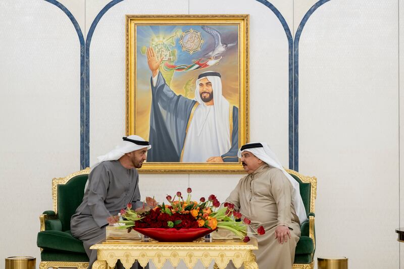 President Sheikh Mohamed meets King Hamad of Bahrain. All photos: UAE Presidential Court