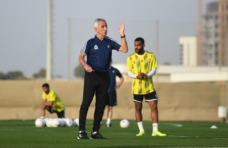 UAE manager Bert van Marwijk during a training session with the national team squad in Dubai. All photos courtesy UAE FA