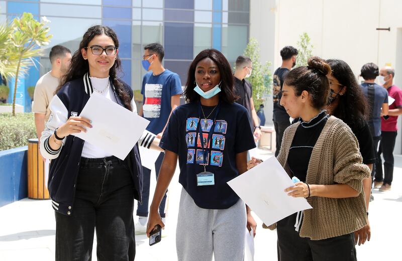 Students check their results.