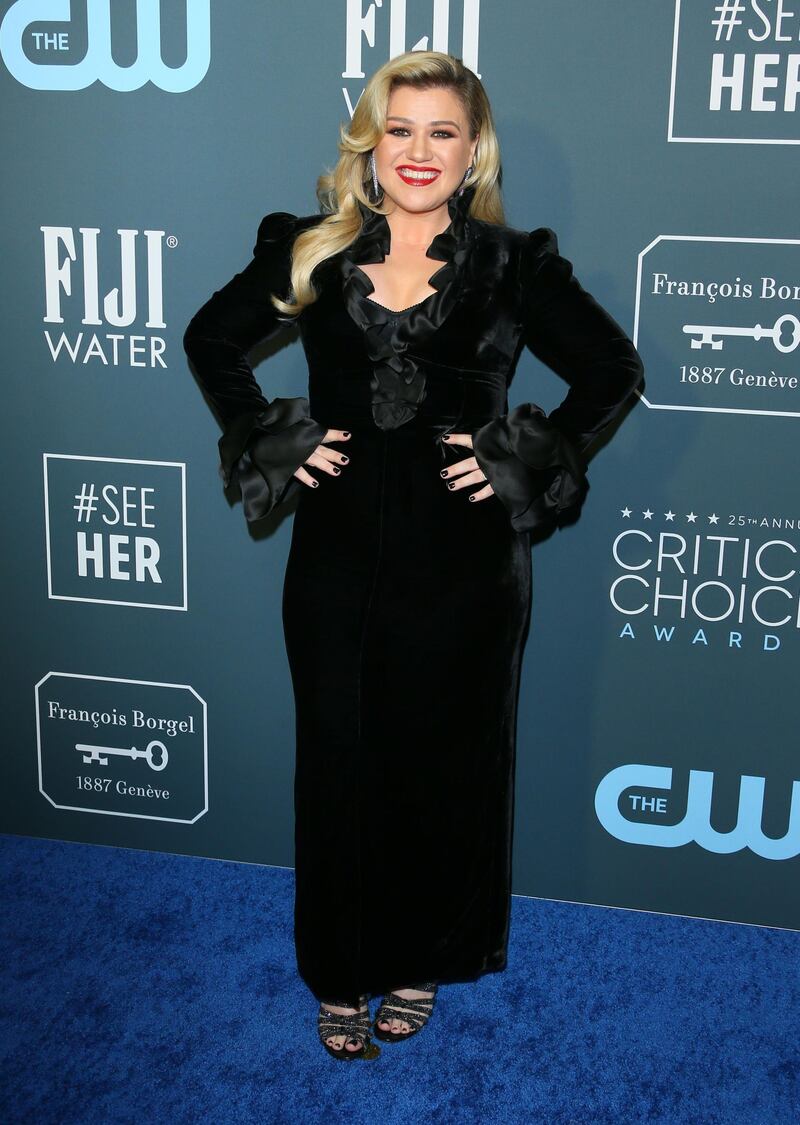 Kelly Clarkson arrives at the 25th annual Critics' Choice Awards on Sunday, January 12, 2020. AFP