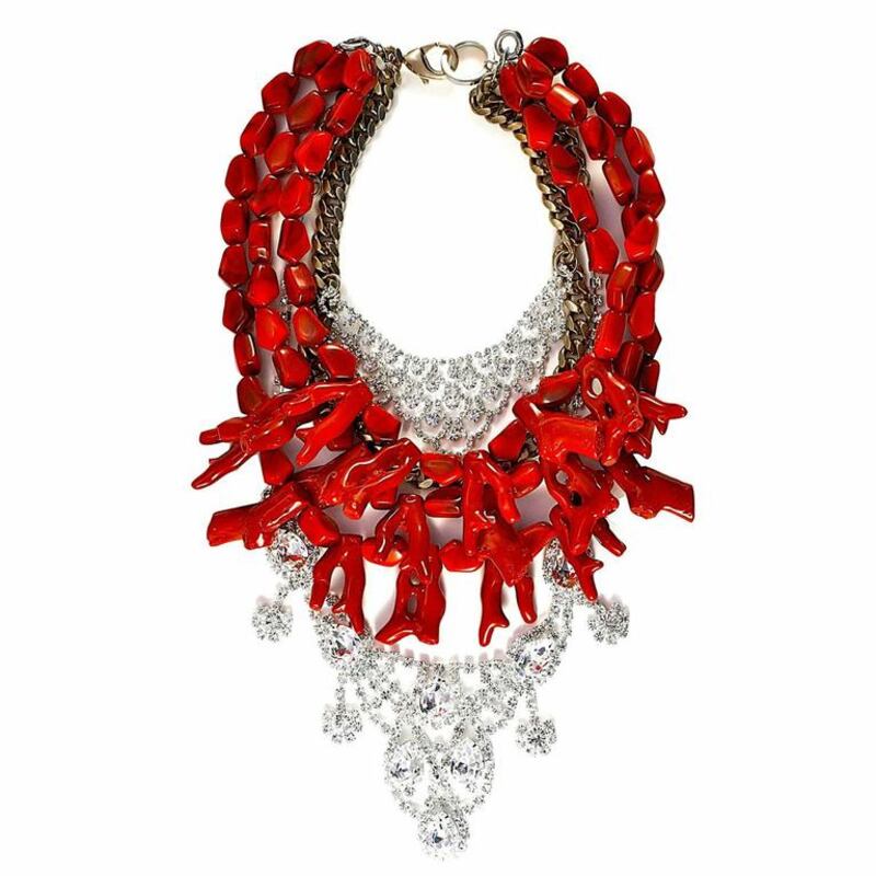 Fenton Coral Formal Bib, AED 1983. Courtesy The Style Chamber