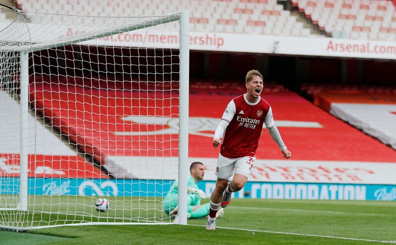Emile Smith Rowe: 7 – The 20-year-old grabbed his first Premier League goal for Arsenal, making clever movements to evade his marker and slot home from Saka’s cross. He looked a bright spark for the Gunners before being subbed in the second half. Reuters