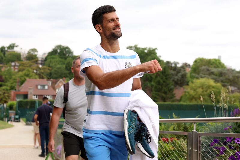 Novak Djokovic at the All England Club. Getty
