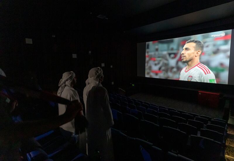 The special screening at Vox cinemas of the World Cup qualifying game between the UAE and Australia in Mirdif, Dubai. 