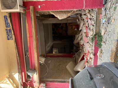 Farah Malhas's art cafe was heavily damaged after the blast. Farah Malhas
