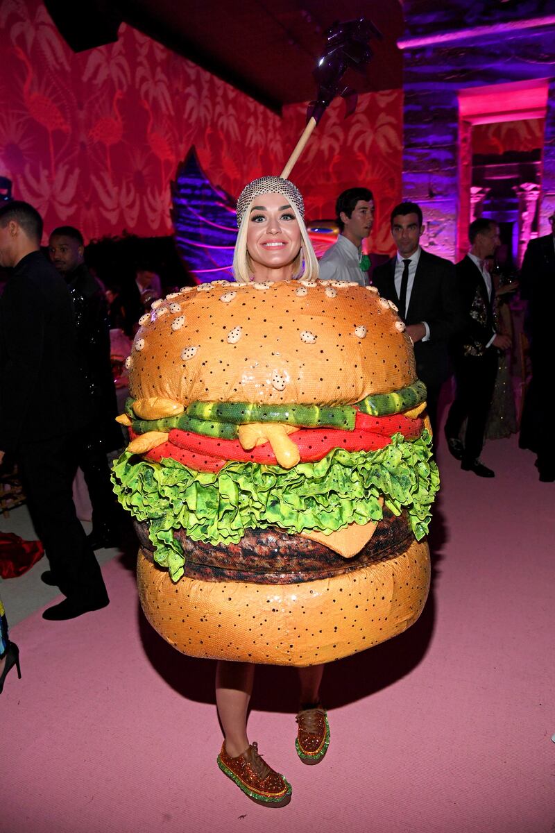 For the after-party, Perry changed into a burger. Getty Images
