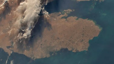A satellite photo of Bahrain and Qatar. A joint project between Bahrain and Britain is among 11 the UK Space Agency says will be given more funding. Photo: Sultan Al Neyadi / X