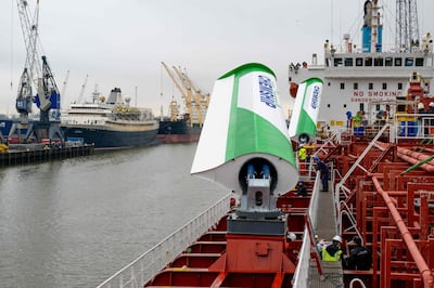 The sails can be deployed at the push of a button. Photo: AFP