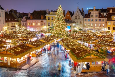 Tallin's Christmas market takes place at Town Hall Square. Getty Images