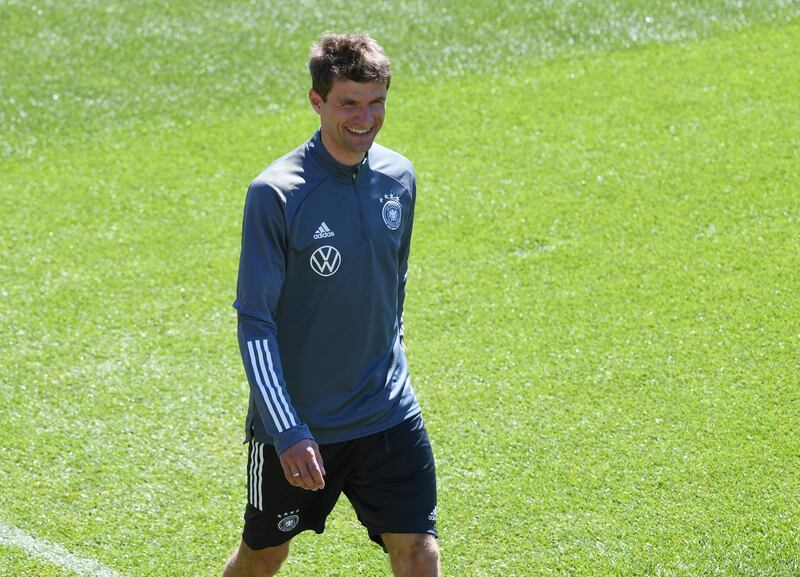 Germany's Thomas Mueller during training. Reuters