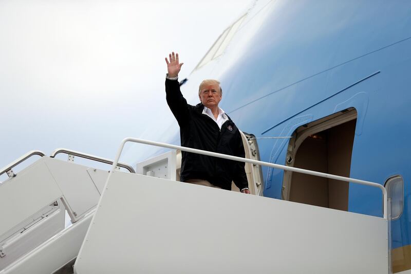 In this Nov. 17, 2018, photo, resident Donald Trump boards Air Force One for a trip to visit areas impacted by the California wildfires at Andrews Air Force Base, Md. Marathon days. Red-eye flights. Jam-packed agendas. As Trump departs Thursday, Nov. 29 to attend the G20 summit, he will be making the most of a scaled-back international schedule.(AP Photo/Evan Vucci, File)