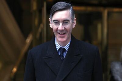 Convservative MP Jacob Rees-Mogg leaves Millbank in Westminster on January 15, 2019 in central London as Parliament preparest to finally vote today on whether to support or vote against the agreement struck between Prime Minister Theresa May's government and the European Union.  / AFP / Daniel LEAL-OLIVAS
