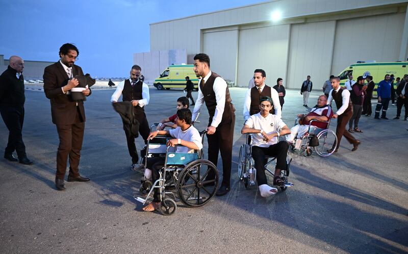 Palestinian children and cancer patients arrive in the UAE on Saturday for treatment. Wam