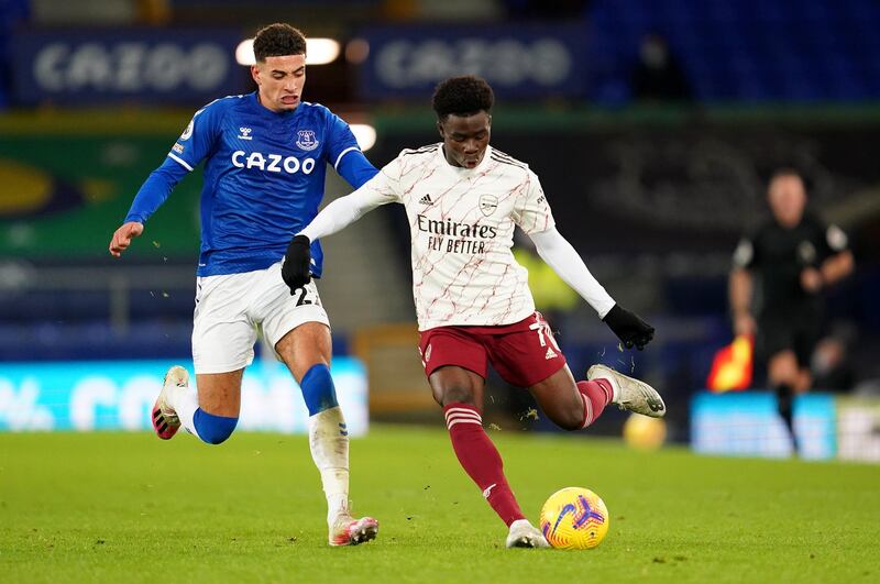 Bukayo Saka, 6 - The youngster does sometimes have a tendency to drift in and out of games, and Goodison Park was a good example as the 19-year-old remained on the periphery of the match in the first half before having more of an impact on proceedings in the second. Could have levelled at the death but Pickford saved well from his low, driven effort. Getty