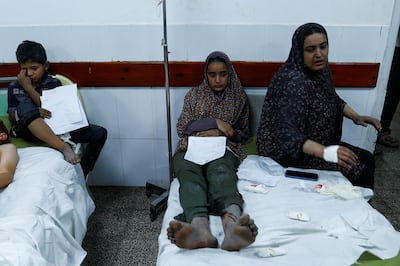 With health facilities in Gaza at breaking point, patients are forced to share beds. Reuters 