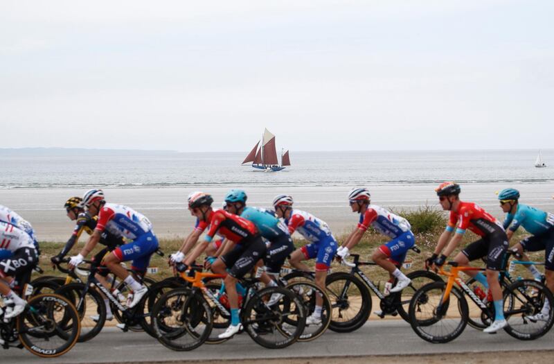 Riders on Stage 1. Reuters