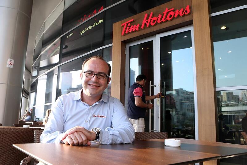 Elias Diaz Sese, president of Tim Hortons, said the chain would pick up the pace in the region. Pawan Singh / The National