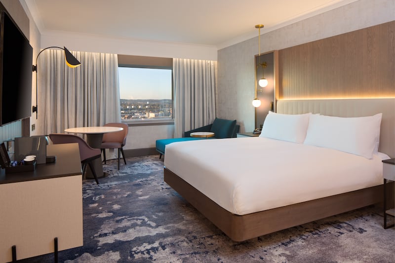 Higher level rooms offer city views