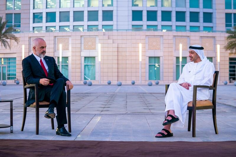 Sheikh Abdullah bin Zayed, the UAE Minister for Foreign Affairs and International Co-operation, and the prime minister of Albania, Edi Rama, discussed ways to increase co-operation between the countries. Wam