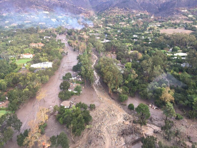 An area damaged by the mudslide in Montecito. Reuters