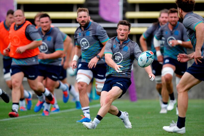 Scotland training in Hamamatsu.  AFP