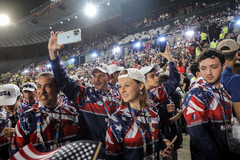 The Maccabiah Games coincided with the US President Joe Biden's visit to the Middle East. AFP