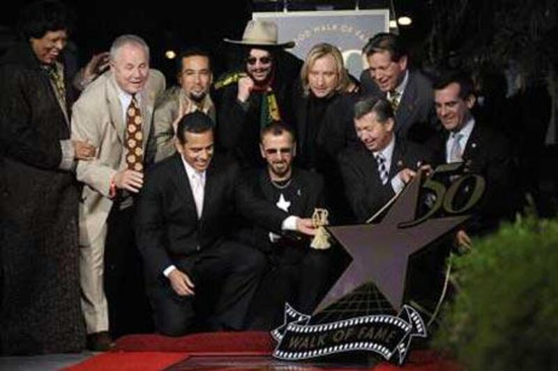 Ringo Starr watches as his star is unveiled on the Hollywood Walk of Fame earlier this week.