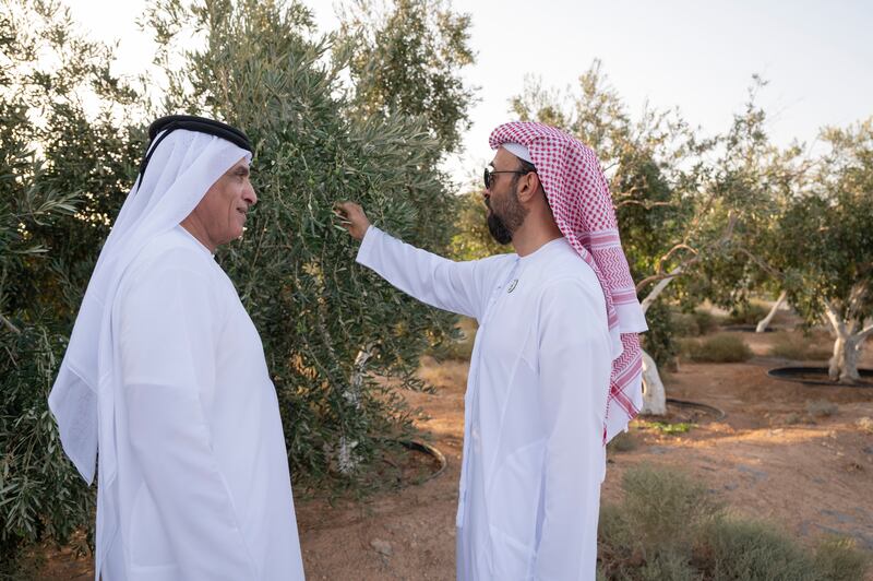 Sheikh Saud bin Saqr Al Qasimi, Ruler of Ras Al Khaimah and Supreme Council Member, receives Sheikh Tahnoun bin Zayed, UAE National Security Adviser, at Jebel Jais. All photos: Ministry of Presidential Affairs