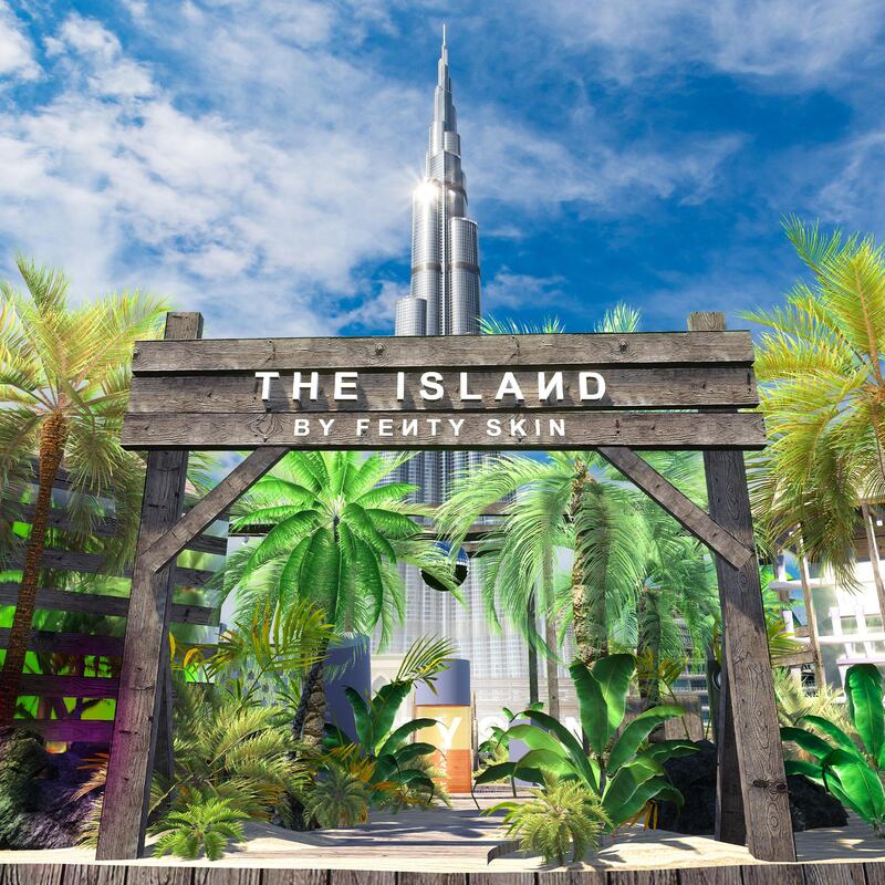 To celebrate the arrival of Fenty Skin in the GCC, there will be an outdoor island-themed pop-up at The Dubai Mall. Courtesy Fenty Beauty