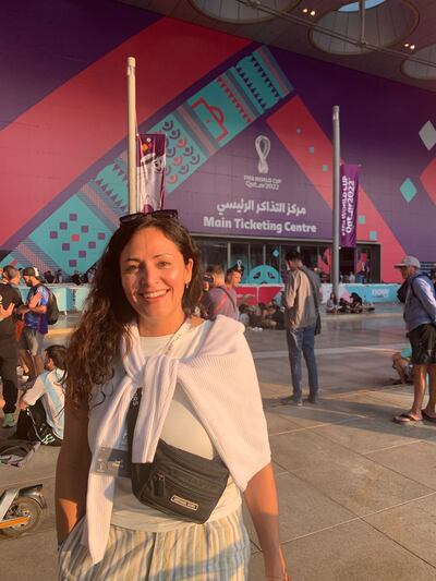 
Argentina fan Carolina Giminez said the ticket situation was 'crazy'. Photo: Ali Al Shouk / The National