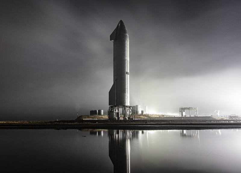 A SpaceX SN9 prototype Starship rocket. PA