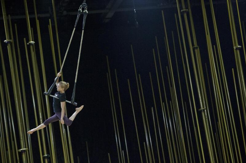 Acrobat Kerren McKeeman practises her trapeze act. Antonie Robertson / The National