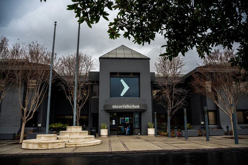 Silicon Valley Bank headquarters in Santa Clara, California. Shares of SVB Financial Group were halted on Friday after tumbling 66 per cent in premarket trading. Bloomberg